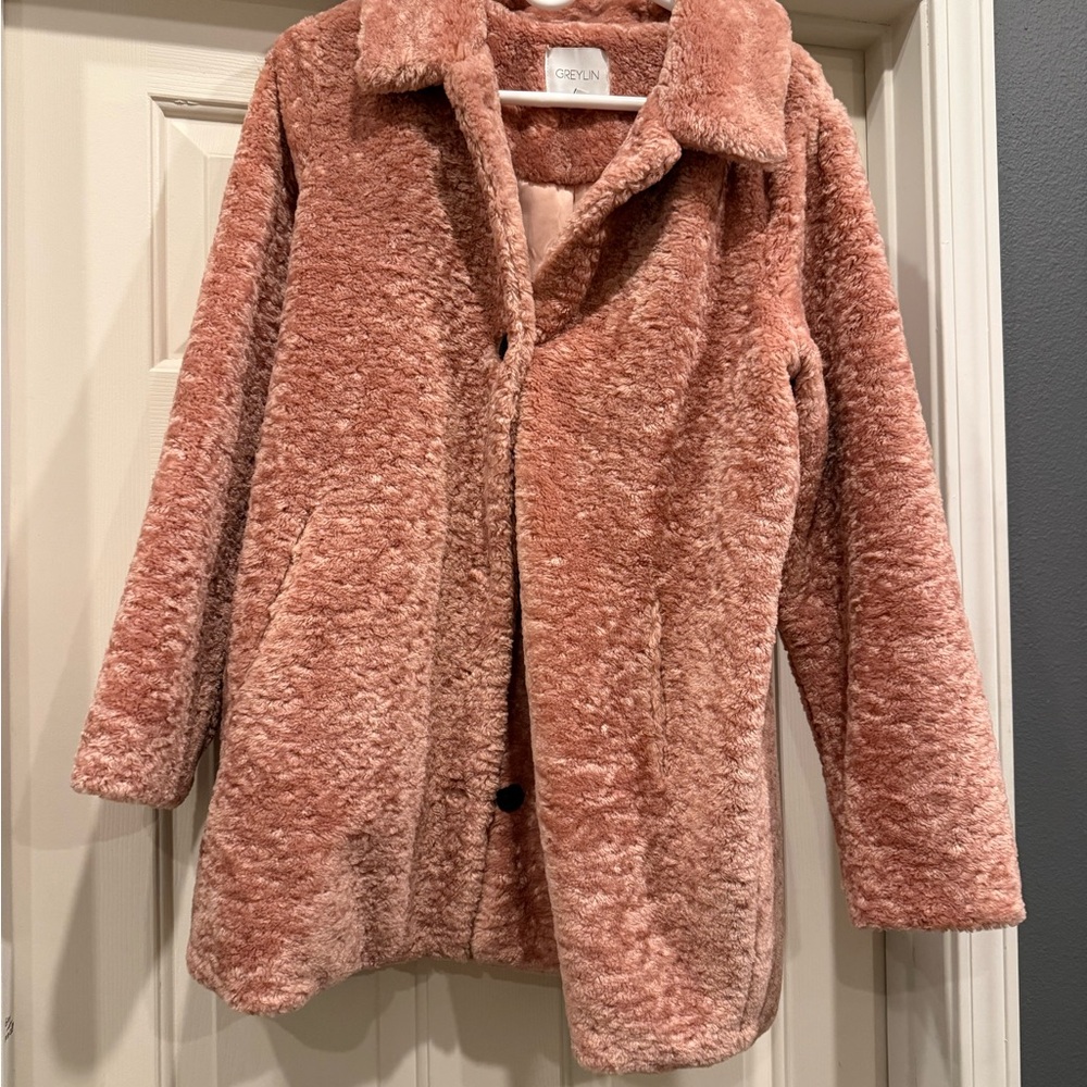 Greylin Pink Teddy Pea Coat